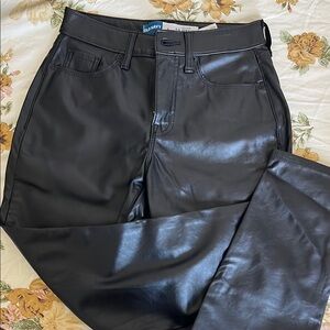 Old Navy Black Faux Leather Trousers